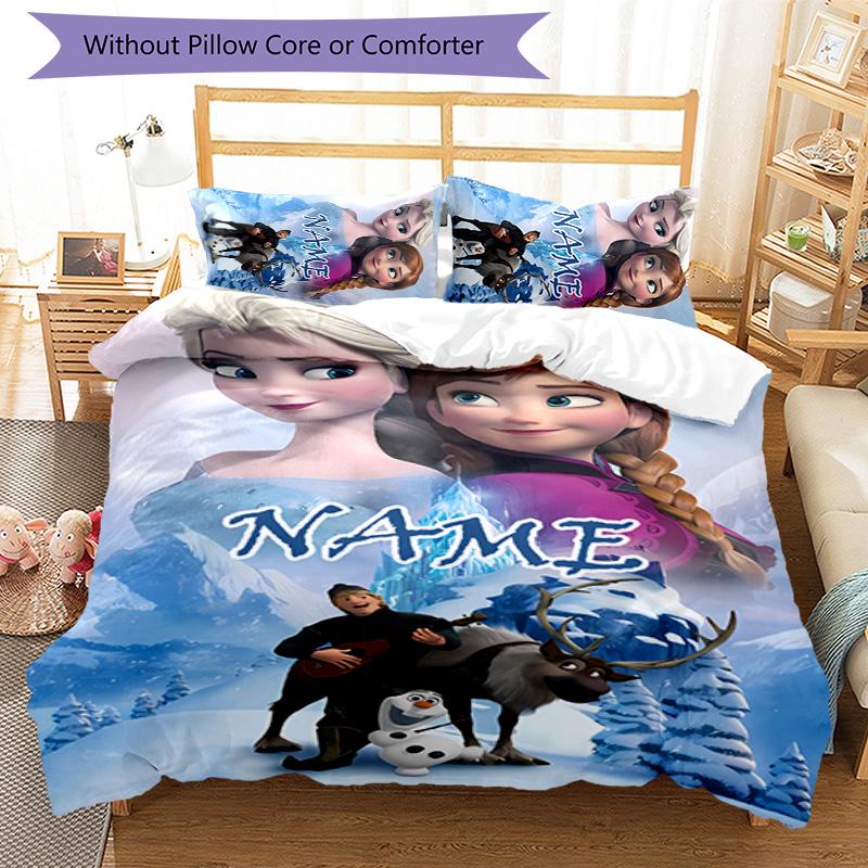 3pcs Frozen6 Cover Set - Personalized Name, HD Printed Bedding with 1 Cover and 2 Pillowcases - Perfect for Home Decor, Easy Care