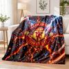 Manchester United Printed Flannel Blanket Warm Comfort Bed Throw For Indoor Home Decoration