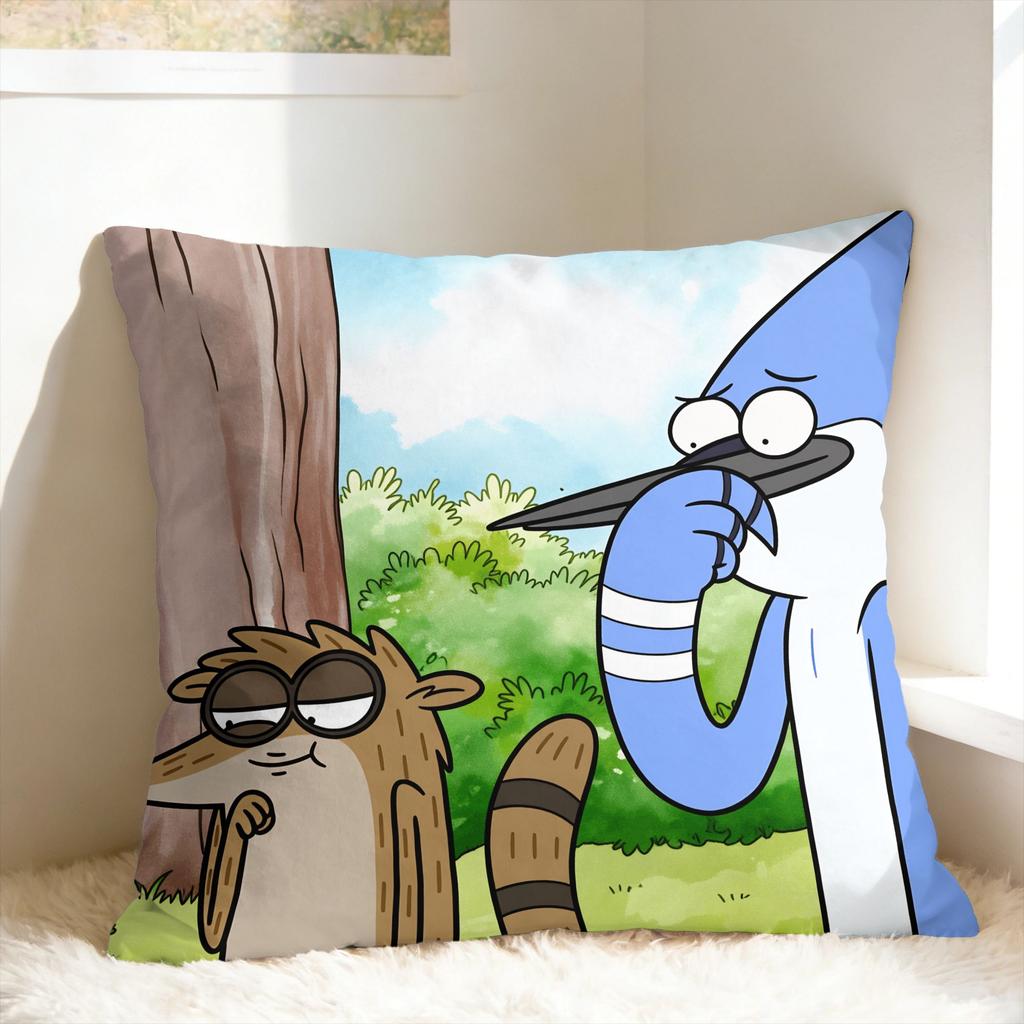 R-Regular Show Pillow Cover Custom Cushion Cover Cute Funny Pillow Case For Wedding Party Home Decor