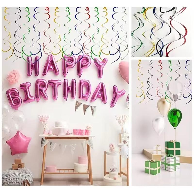 6/12/18PCS Colourful Spiral Decoration Spiral Banner Hanging Swirl Decorations Birthday Wedding Christmas DIY Party Supplies