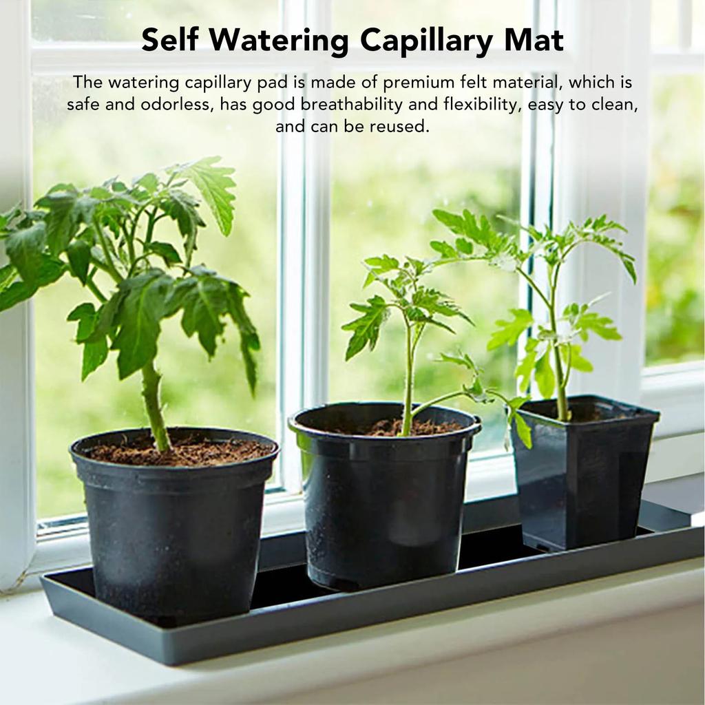 Pflanzenbewässerungsmatte mit 10 Stück Pflanzenmarkierungs-Etiketten, 3 mm Dicke, Automatische Selbstbewässerungsmatte, Filz-Kapillarmatten für Garten, Terrasse