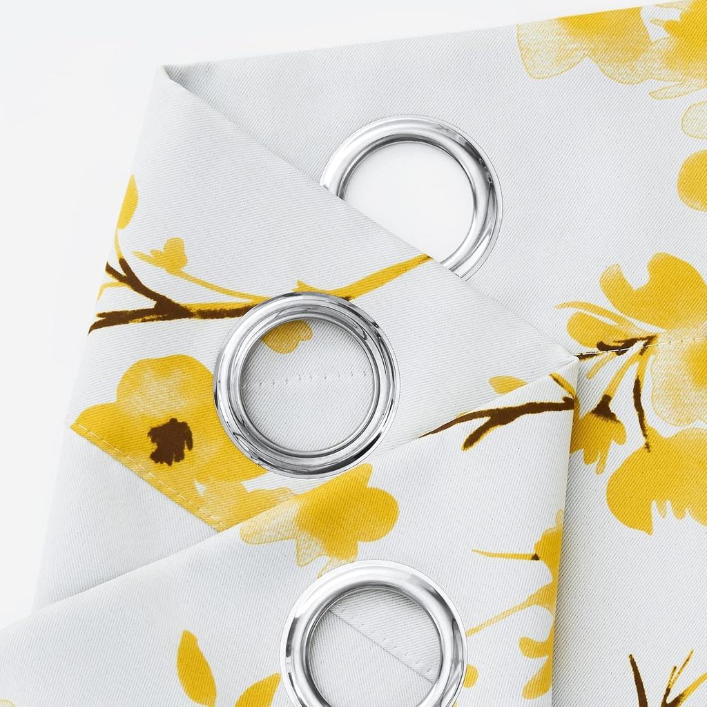 Sunflower Curta Floral Autumn Fall Yellow Sunflower Kitchen Curtain Summer Rustic Farmhouse Country Botanic Thanksgiving Boho Retro Blackout Drapes