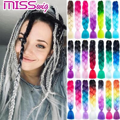 24inch Jumbo Braids Long Strands Ombre Crochet Braid Synthetic Braiding Hair Extensions for Woman