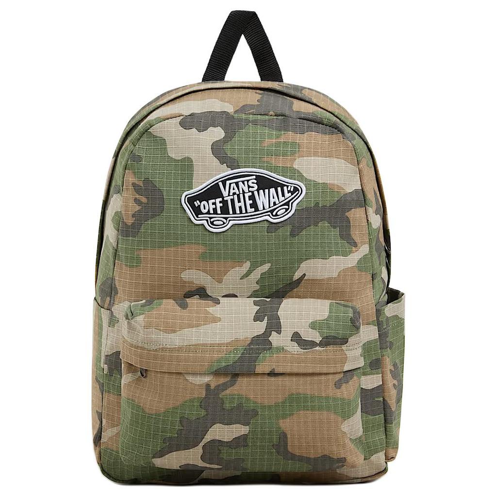 Vans 22L Camouflage Print Fashion Versatile Backpack Unisex Backpack Green Multicolor VN000H4YLVB
