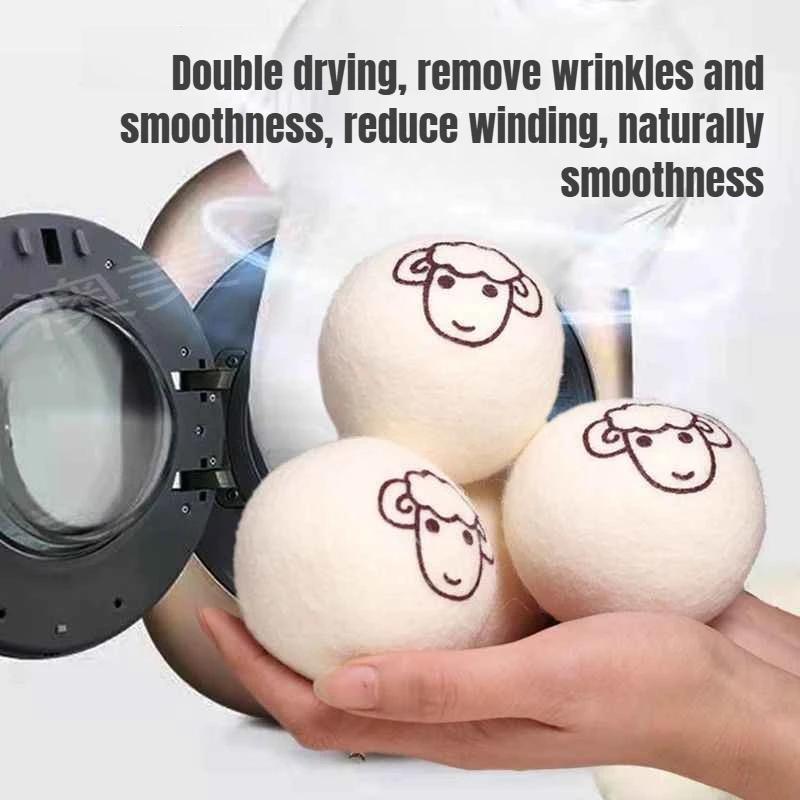 Reusable Anti-Wrinkle Dryer Balls Set, Special Non-Tangle Laundry Balls for Effective Wrinkle Prevention, Wool Dryer Discs for
