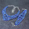 London Blue Topaz Gemstone Handmade 925 Sterling Silver Jewelry Set U8m97