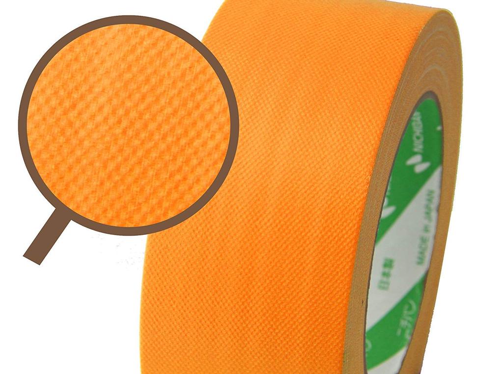 Nichiban Cloth 50mm X 25m Orange Tape, Roll, 102N13-50,