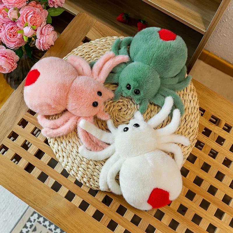 25cm Simulation Animals Realistic Color Spide Plush Toy Soft Stuffed Animal Cartoon Little Spider  Plushi Doll for Kid Xmas Gift