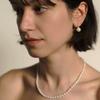 Pearl hoop earrings (925 Silver)