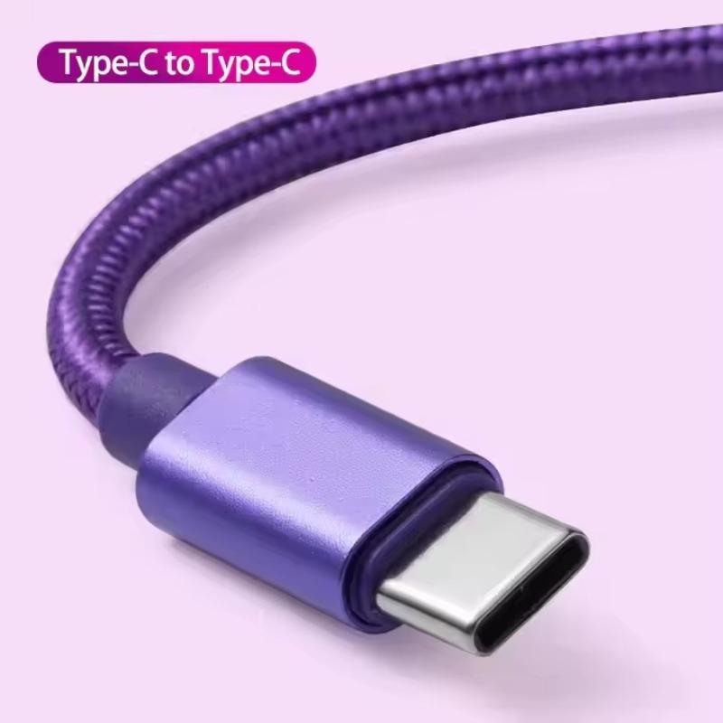 66W Nylon Braided 1m 2m 3m Usb C Fast Charging Cable for 15 16 Pro Max Samsung S24 OPPO Charging Cable