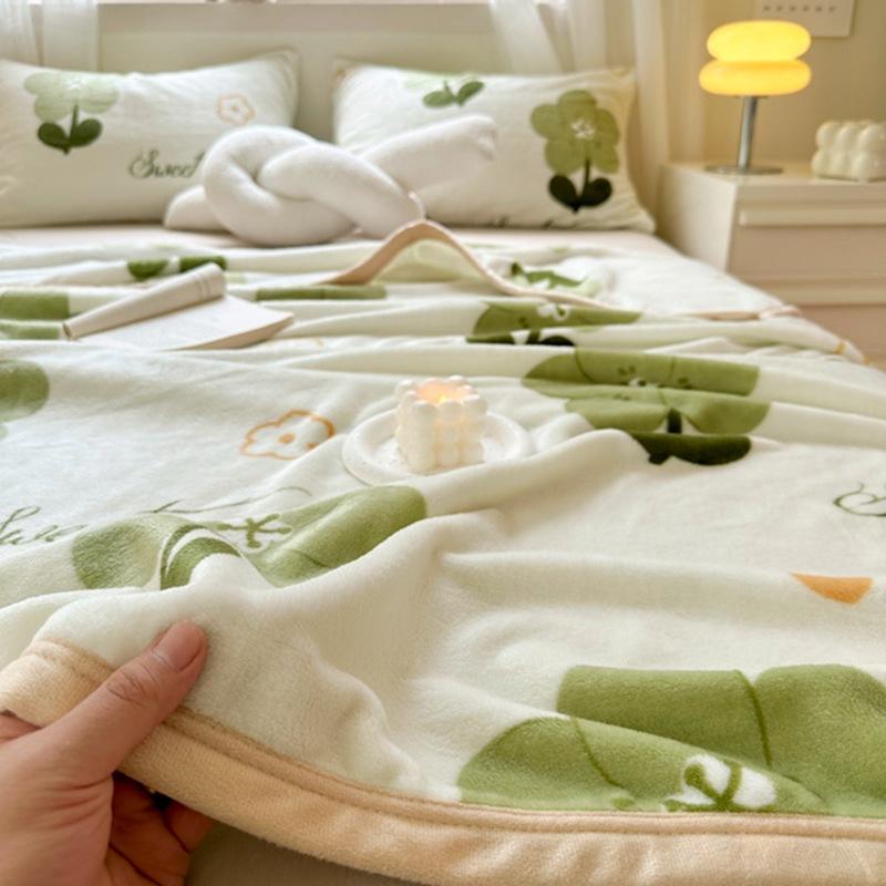 Encrypted High Weight Milk Plush Blanket, Cloud Mink Velvet Printed Cover Blanket, Can Sleep Naked Blanket