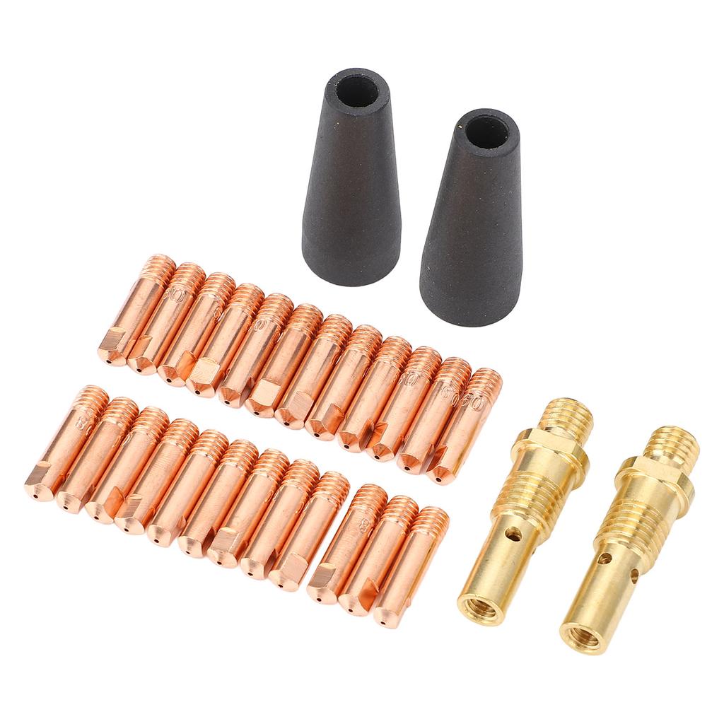 28Pcs MIG Welding Kit 0.035in Welding Tips Flux Cored Gasless Nozzles Gas Diffusers Set for Magnum