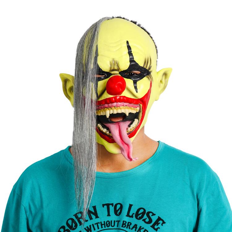 Halloween Horror Green Clown Mask - Latex Scary Funny Face for Halloween & Christmas Adult Universal Size