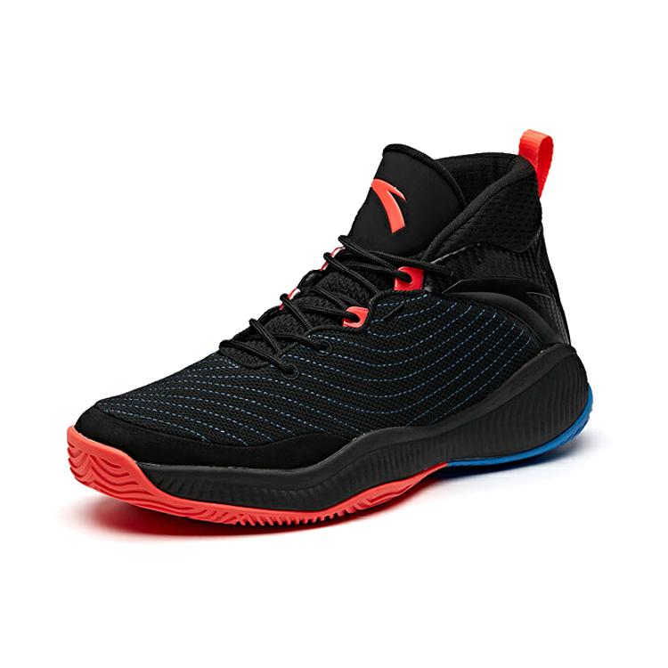 New Anta High Top Basketball Shoes Men's Black Red 11941632S-3
