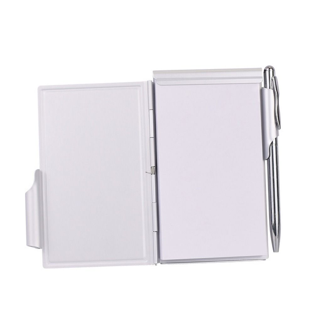 Tragbares Aluminium-Notizbuch mit Stifttasche Büro-Notizblock Langlebig Nachfüllbares Papier Mini-Taschennotizbuch Geschäftsbedarf