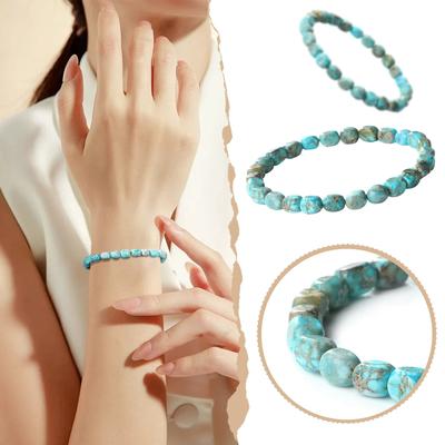 Naturstein-Quadrat-Perlenarmband, Kristall-Quadrat-Armband, Handschnur