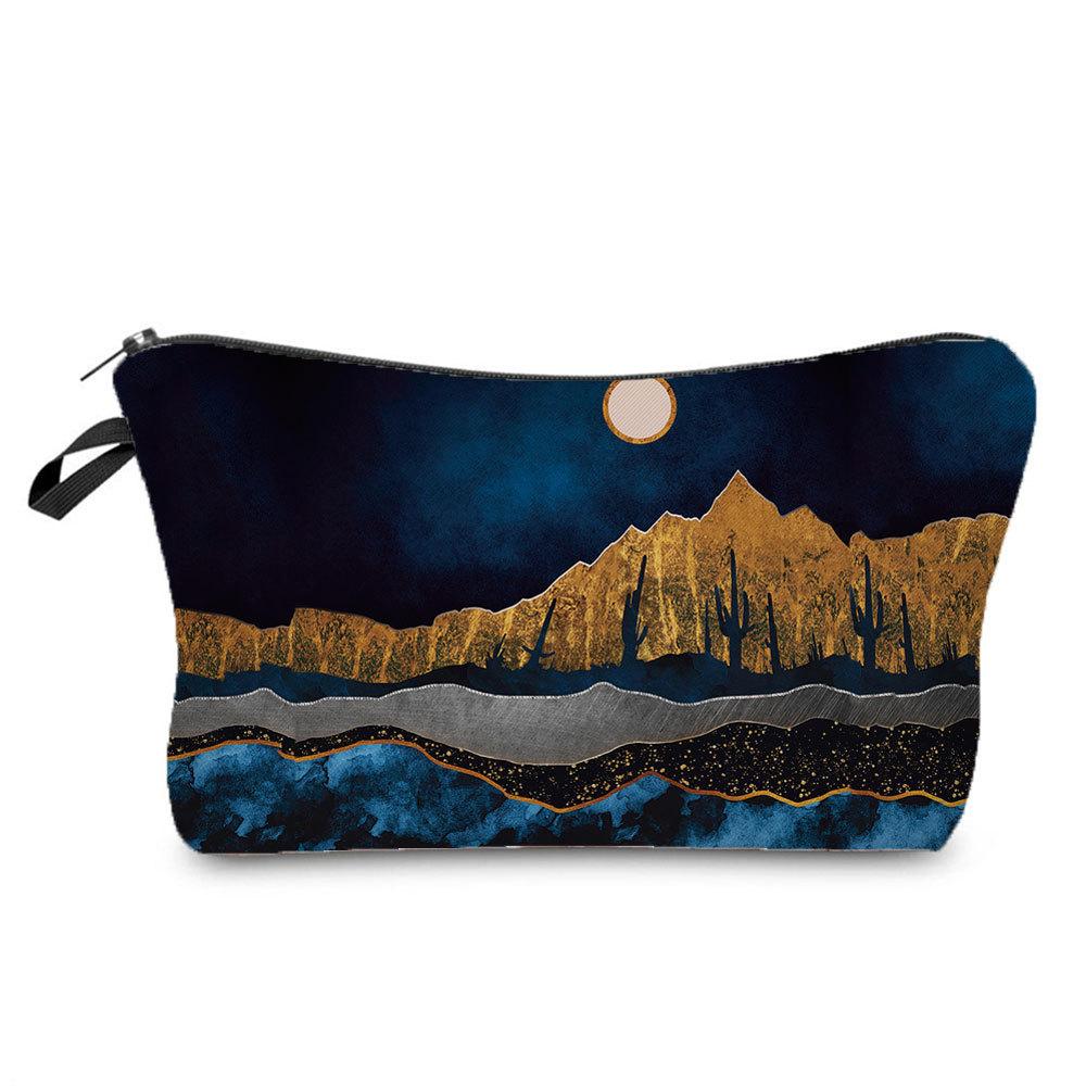 Women Landscape Painting Print Cosmetic Bag Toiletries Organize Travel Storage Case 6672