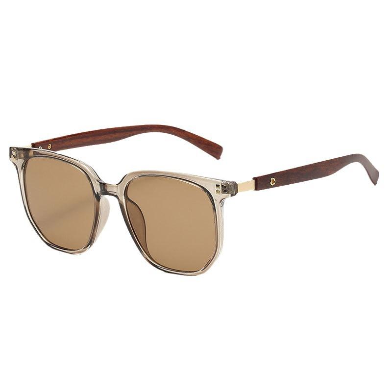 2026 Neue Retro-Sonnenbrille mit polygonalem Holzmaserungsrahmen Trendige Streetstyle-Sonnenbrille Unisex Outdoor UV-Schutz Brille UV400