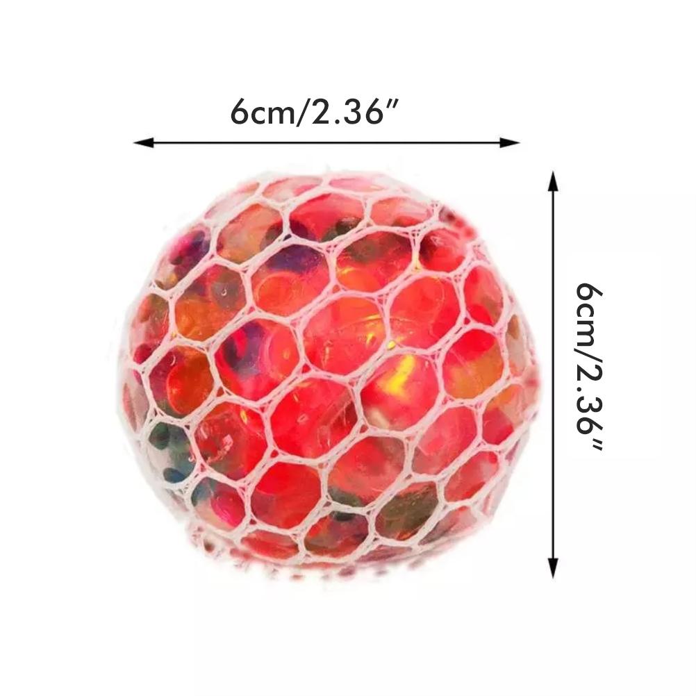 6CM Luminous Stress Balls Squeezing Grape Balls Bounce Decompression Toy Funny Soft Rubber Stress