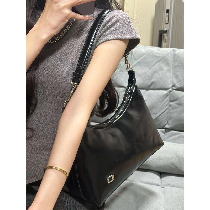 

High Sense Bag Women 2025 Summer New Simple and Versatile Portable Tote Bag Large Capacity Commuter Underarm Bag Tide Black