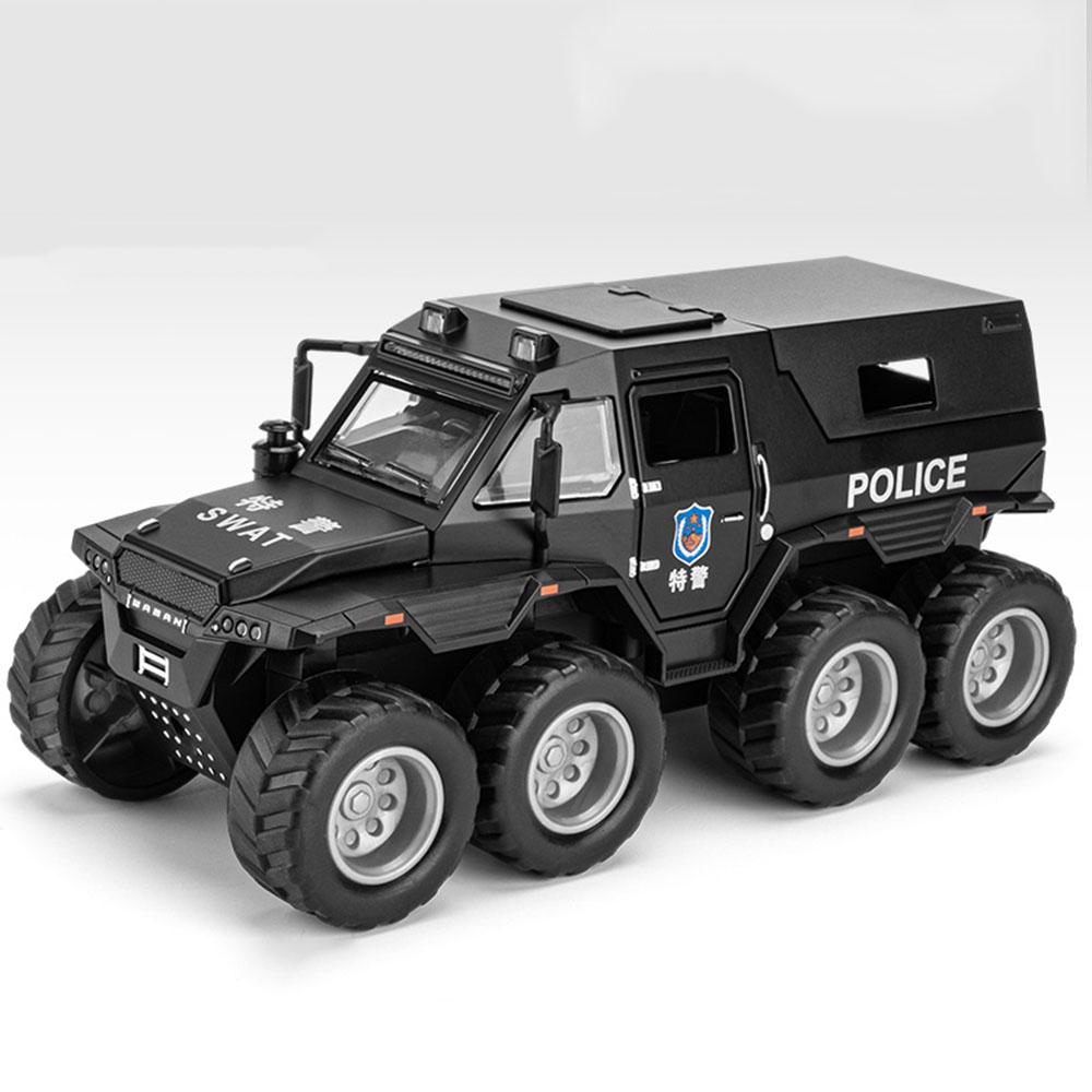 1:32 Schamanen 8x8 Miniatur Spielzeugauto Modelle Metall Druckguss Geländewagen Türen Geöffnet Sound Licht Rückziehfahrzeug Geschenke Für Jungen
