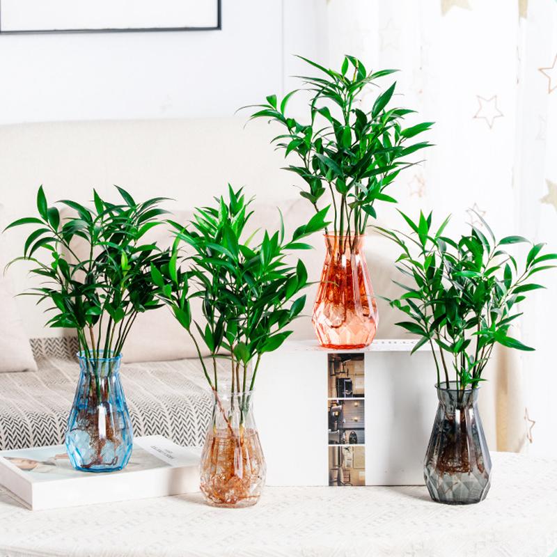 1 Pcs Creative Transparent Plastic Flower Vase Hydroponic Vase Living Room Desktop Decoration Wedding Centerpiece Arrangement