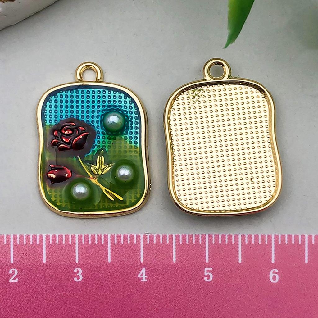 French Retro Enamel Flower Pendant: Light Luxury DIY Necklace & Hair Accessory