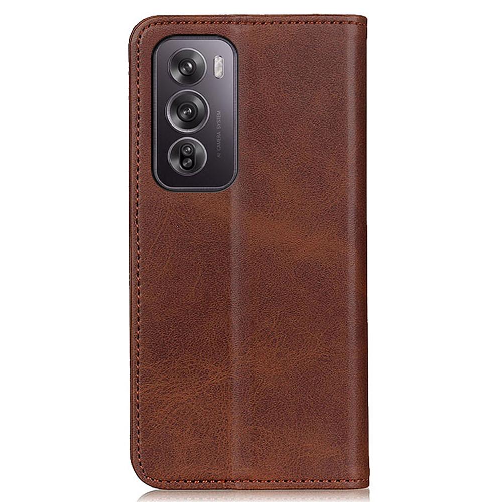 For Oppo Reno12 Pro 5G (Global) Stand Case Cowhide Texture Split Leather Wallet Phone Cover
