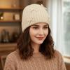 Warm Knitted Beanie Hat Thick Korean Sweet Bow Hat Casual Woolen Pullover Hat  Apparel Accessories