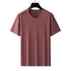 Mercerized Modal V-Neck High-End Short-Sleeve T-Shirt Summer Base Layer Top Thin