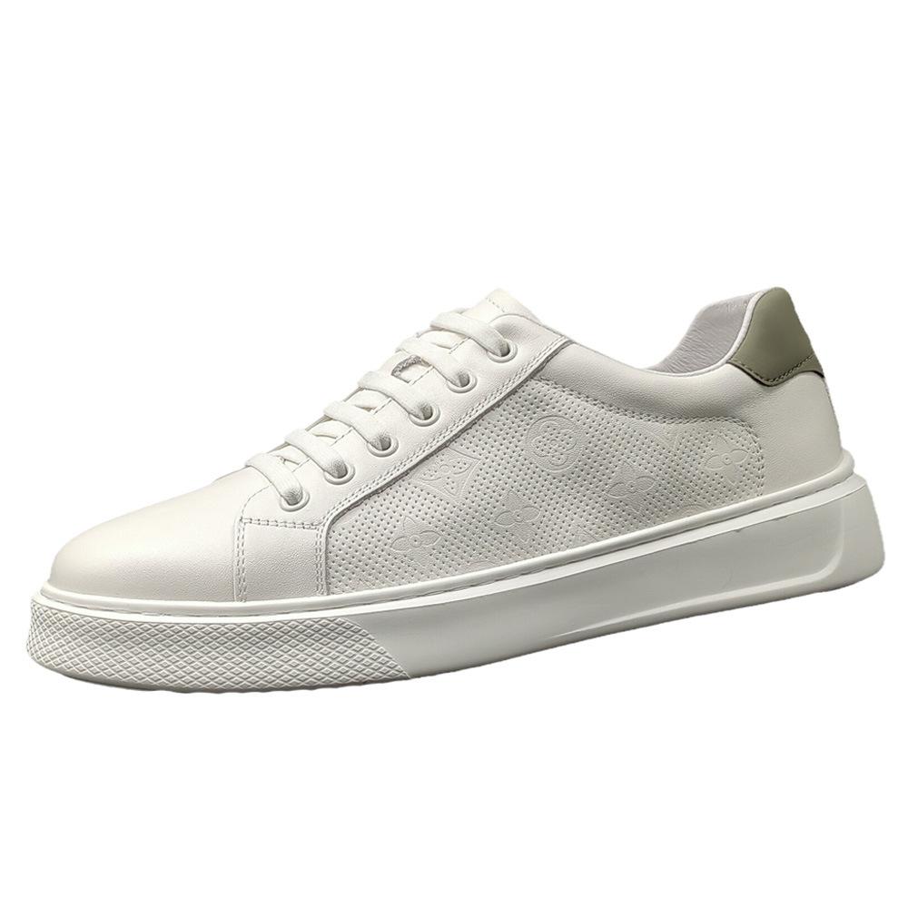 Leder-Board-Schuhe Herren Trend vielseitig Europäische Station Herrenschuhe Herren weiße Schuhe leichter Luxus High-End Schnürschuhe Slipper