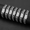 Hip Hop Bling CZ Jewelry A-Z 26 Alphabets Initial Letters Cuban Link Chain Stainless Steel Bracelet With Iced Buckle