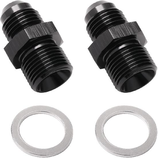 Flare To 5/8-20 Male Carburetor Fuel Inlet Fitting  8AN To 5/8-20 Black - 2PCS