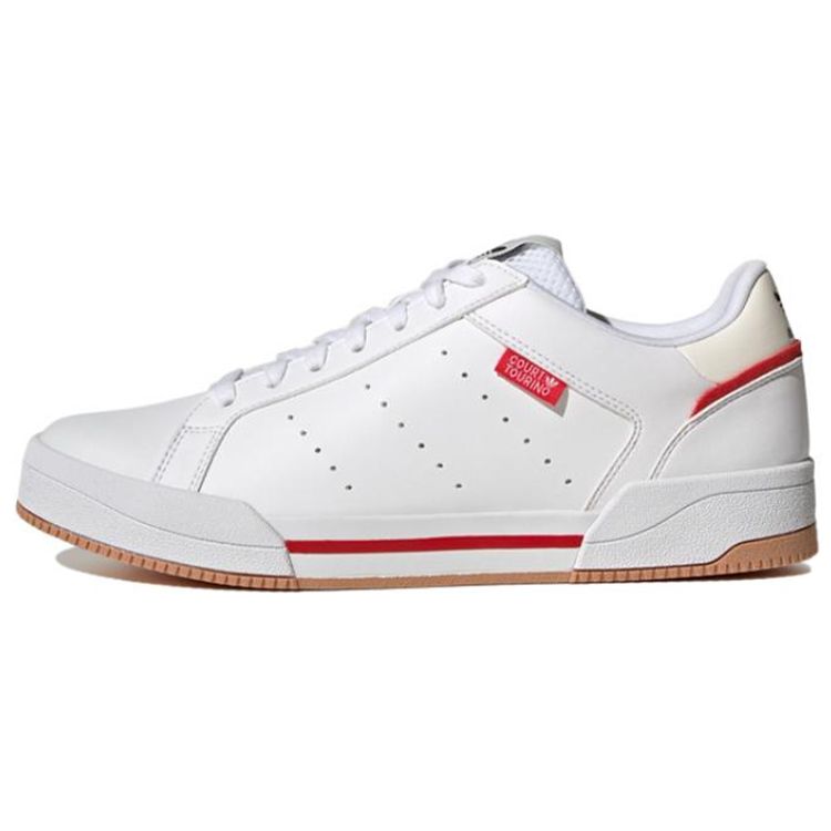 Adidas Originals Court Tourino Comfortable Casual Slip Resistant Durable Low Top Skate Shoes Unisex Sneakers White Red GX4378