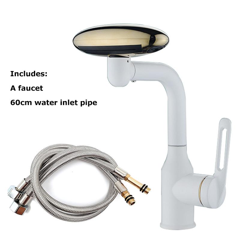 

Ванная комната Универсальный водопад с горячей и холодной водой Четырехскоростной смеситель для кухни Многофункциональный домашний смеситель для раковины в ванной белого золота