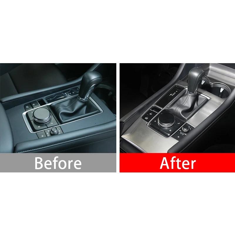 For Mazda 3 BP 2019 2020 2021 2022 2025 2024 2025 Car Central Console Gear Shift Panel Trim Cover Water Cup Frame Accessories