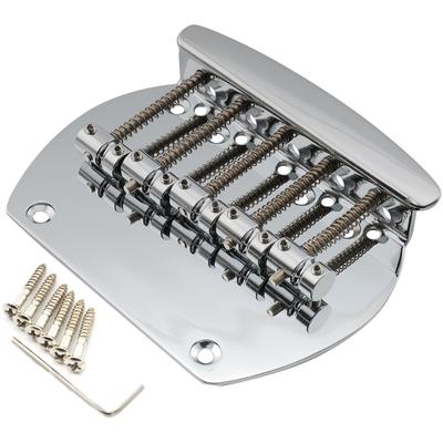 Musiclily Pro 16mm Steel 5-String Bass Bridge for Music Man Basses, Chrome