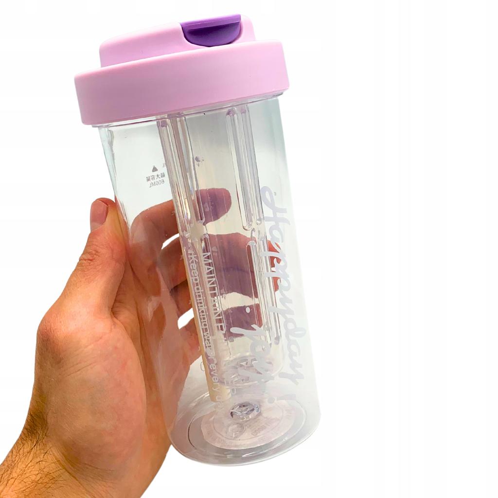 Water Bottle Drink With Straw Durable With Graduated Filter 600 Ml