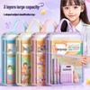 L-Shaped Transparent Mesh File Bag with Zipper: Large Opening Student Tote for Exams
