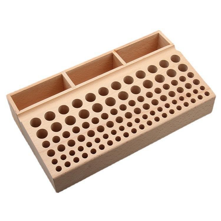 Beech Wood Slotted Leather Tool Rack for Punches and Awls