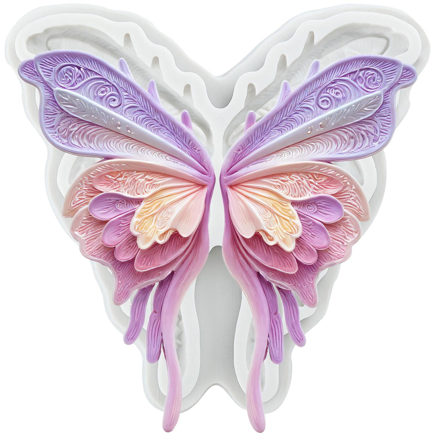 

Butterfly Silicone Mold Butterfly Fairy Fondant Molds Cake Decorating Tools Cupcake Topper Candy Sugar Craft Gum Paste Polymer Clay серый