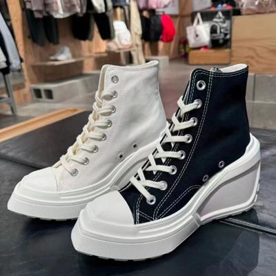 Women Platform Sneakers Canvas Shoes Personalized Luxry Heels Skateboard Lace Up Casual Fashion Outdoor Vulcanized Shoes 36-42
