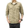 Spring and Autumn Camouflage Long Sleeved Pure Cotton Workwear Shirt for Men, Dual Pocket Versatile Casual Military Youth Outdoor Shirt
