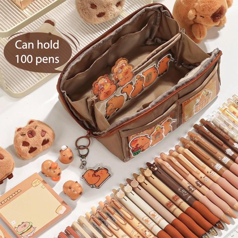 Geantă de creion pentru elevi de școală, cu carcasă de pix multifuncțională de mare capacitate, pentru băieți, fete