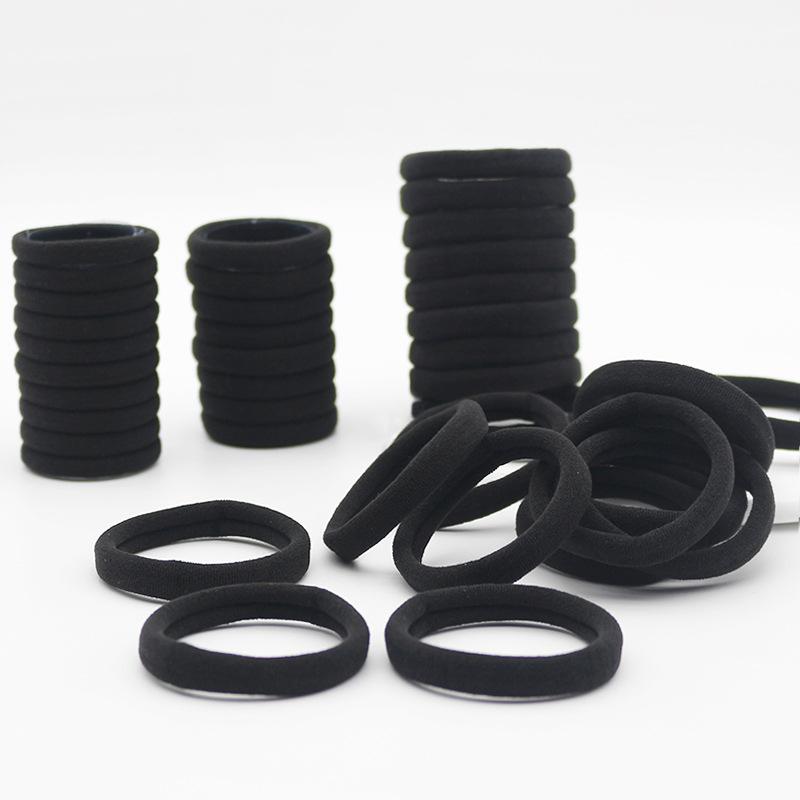 Women Black Hair Ties Elastic Rubber Bands Hair Accessories Ponytail Holders Scrunchies Accessories