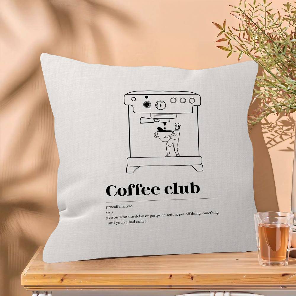 

Funny Coffee Club Diver Abstract Cushion Cover Inches Farmhouse Decor Home Throw Pillow Covers for Couch Decorations 30x30 cm