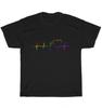 LGBT Heartbeat Heart EKG Pulse Gay Lesbian Pride Rainbow T-Shirt Unisex Tee Gift