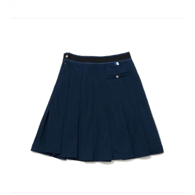 Blu Dot Wool Pleated Knit Skirt Bl