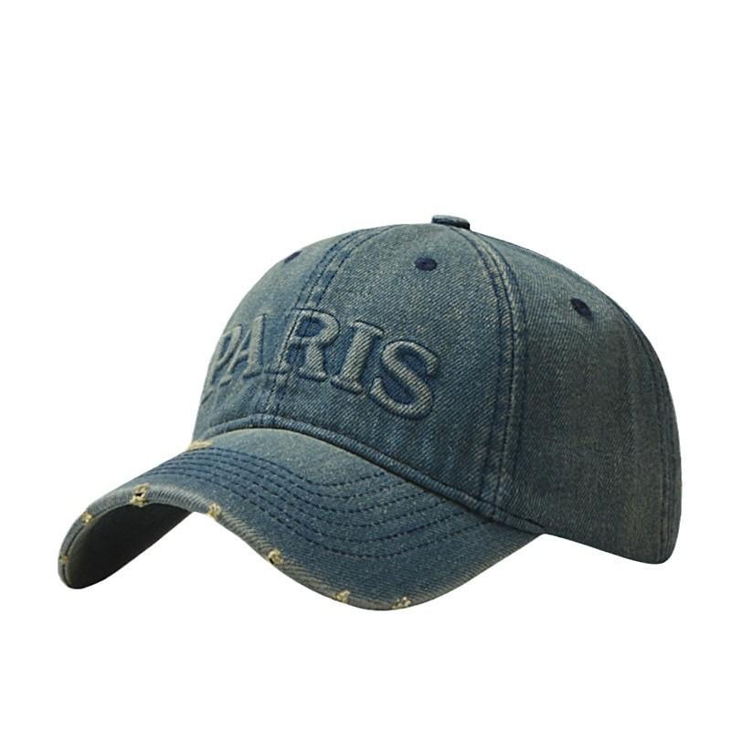 Vintage Retro Washed Cowboy Baseball Hat Men'S Spring And Summer Soft Top Letter Big Head Circumference Sunshade Cap