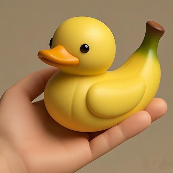 Fruit Duck Figurine Resin Fruit Themed Duckling Statue Peach Strawberry Duck